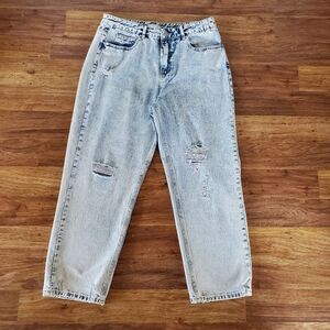 *nwot* venus acid wash high waisted cropped ankle denim jeans - women's size 16